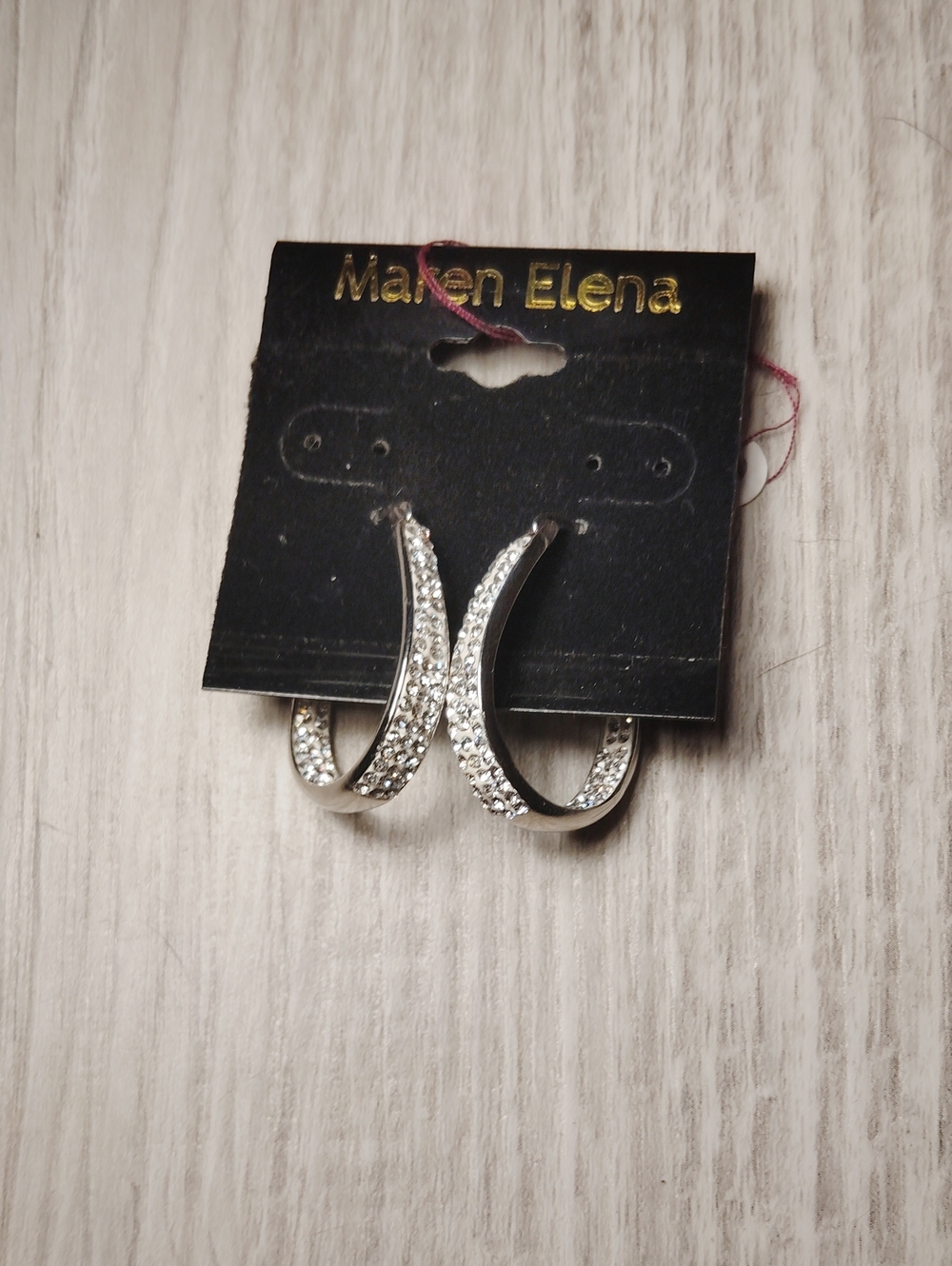 Sparkling Silver Pavé Hoop Earrings by